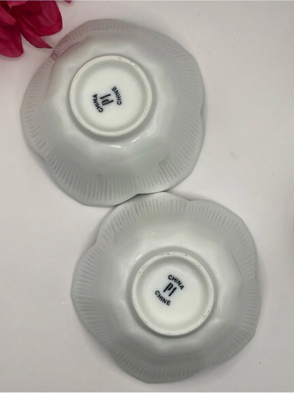 Vintage Pier 1 Imports White Porcelain Lotus Bowls Set Of 6